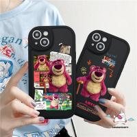 ราคา เคสโทรศัพท์มือถือ ซิลิโคนนิ่ม Tpu กันรอยเลนส์กล้อง ลายการ์ตูนหมีสตรอเบอร์รี่น่ารัก สําหรับ iPhone 11 7plus 12 14 13 Pro MAX XR 7 (23431737689)
