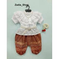 ราคา ชุดไทยเด็กผู้หญิง ✅สินค้าพร้อมส่ง✅#JK #ชุดไทยเด็กผ้าลูกไม้+โจงผ้ามัน และโจงพิมทอง (21229393977)