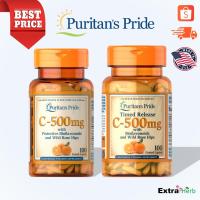ราคา วิตามินซี C-500 mg Timed Release with Bioflavonoids & Rose Hips 100 Caplets [Puritan's pride] (8414868232)