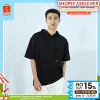 ราคา [ OVEBJN6 ลดทันที 15% สูงสุด 30.- ไม่มีขั้นต่ำ ] เสื้อยืดหมวกแขนสั้น ฮู้ดดี้ เสื้อแขนสั้น สีพื้น BASIC HOODIES #5 (9031690285)