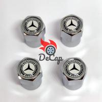 ราคา จุกลม ยางรถยนต์ พร้อมโลโก้ เบนซ์ Mercedes Benz สีขาว 1 ชุด (4 อัน) - Car Tire Valve Caps (16357827132)