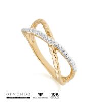 ราคา Gemondo แหวนทองคำแท้ 10K ประดับเพชรแท้ (Diamond) ดีไซน์ Crossover : ของขวัญ แหวนแฟชั่น Infinity แหวนทอง (3315879321)