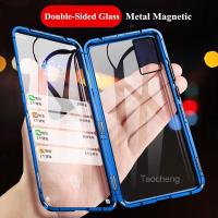 ราคา เคสโทรศัพท์แข็งแม่เหล็กฝาพับเคสโทรศัพท์มือถือแบบประกบสําหรับ Huawei Y9s Y9 Prime 2019 P20 Honor 9X 8X 20 Pro magnetic tempered glass phone case hard flip cover (2523149752)