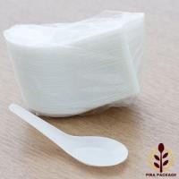 ราคา ช้อนพลาสติกสีขาว ช้อนคาว ช้อนตักแกง บรรจุ 100 คัน/ห่อ แบบบาง (2586167261)