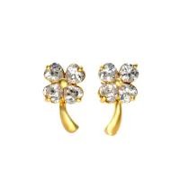 ราคา Jewelry Buffet ต่างหู ต่างหูแฟชั่น ต่างหูดอกไม้ ดีไซน์ทรงดอกไม้ ประดับเพชรสวิส ชุบทอง18k (896963924)
