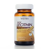 ราคา Exp.3/25 (90 แคปซูล) เลซิตินจากถั่วเหลือง Vistra Soy Lecithin 1200 mg วิสทร้า ซอย เลซิติน 1200 มก. (3061006636)