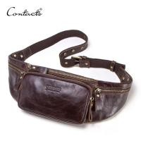 ราคา CONTACT'S กระเป๋าคาดเอว หนังแท้ หนังวัว แฟชั่น สำหรับผู้ชาย (5817410493)