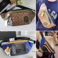 ราคา ผ่อน0%~แท้100% คาดอก คาดเอว cc019 C6652 5623 Track Belt Bag In Colorblock Signature Canvas (COACH C6652) (6188321899)