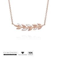 ราคา Gemondo สร้อยคอพร้อมจี้ทองคำแท้ 10K โรสโกลด์ ประดับเพชรแท้ ดีไซน์ทรงใบมะกอก : สร้อยทองคำแท้ สร้อยโรสโกลด์ สร้อยคอแฟชั่น (3215946758)