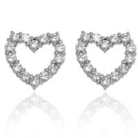 ราคา Jewelry Buffet ต่างหู ต่างหูเงินแท้ 925 เพชรหัวใจ ชุบทองคำขาว (896964380)
