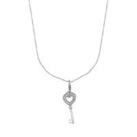 ราคา Jewelry Buffet จี้ จี้พร้อมสร้อยคอ สร้อยคอรูปหัวใจ ตัวเรือนเป็นรูปกุญแจประดับเพชรสวิสเคลือบทองคำขาว (896963933)