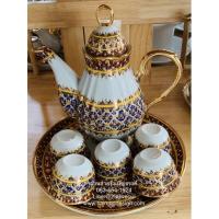 ราคา ถูกที่สุด ชุดกาน้ำชา ขนาดกลาง เครื่องเบญจรงค์ สวยหรู กาชา กาน้ำชา ถ้วยน้ำชา เซรามิก มีเหยือก จานรอง ถ้วยชา กล่องผ้าไหม (3040276718)
