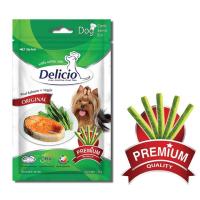 ราคา Delicio เดลิซิโอ้ ออริจินอล ขนมสุนัขพรีเมี่ยม ผลิตจากเนื้อปลาแซลมอนแท้ 100% ขนาด 70 กรัม (แพค 6 ถุง) (1569859874)
