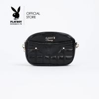 ราคา PLAYBOY กระเป๋าสะพายข้างผู้หญิง ลิขสิทธิ์แท้ ST-B211PB422-BKดีไซน์ทรงหมอนเย็บนวมโลโก้กระต่าย-ดำ (10705282573)