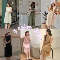 ราคา พร้อมส่ง1-2วันถึง 7COLOR DRESS เดรสเกาหลี ผ้าลินิน คอกลม เดรสแขนกุด แฟชั่นเกาหลี เดรสมินิมอล เดรสยาว (5683325986)