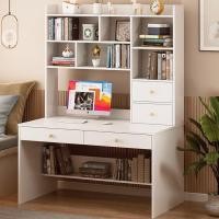 ราคา Computer Desk โต๊ะ โต๊ะคอมพิวเตอร์ โต๊ะทำงาน พร้อมชั้นวางของ+ลิ้นชัก 100*48*185cm B20273 (9763574371)