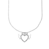 ราคา Jewelry Buffet สร้อยคอ สร้อยพร้อมจี้ จี้หัวใจ สร้อยเงิน สร้อยแฟชั่น ประดับเพชรสวิส เคลือบทองคำขาว (896963904)