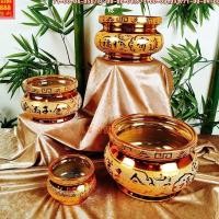 ราคา (สินค้ามาใหม่) กระถางธูปกระเบื้องดินเผา เคลือบทองพ่นทราย มีมา 4 ขนาด ปากกว้าง 4/6/8/9 นิ้ว (11361277793)