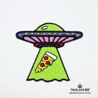 ราคา ตัวรีดติดเสื้อ ตัวรีดเอเลี่ยน การ์ตูน ตลก พิซซ่า มนุษย์ต่างดาว NASA Alien UFO wop Patch งานปัก DIY ตัวรีด อาร์ม ยานอวกาศ (3760738964)