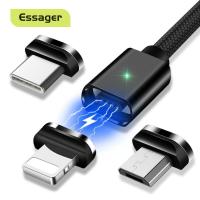 ราคา Essager สายเคเบิลแม่เหล็ก Micro USB สําหรับ iP Samsung โทรศัพท์มือถือ USB Type-C สายชาร์จ L USB สายเคเบิลโทรศัพท์ (7547815718)
