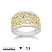 ราคา Gemondo แหวนเงินแท้ 925 ชุบทอง 18K ประดับเพชร (Diamond) ดีไซน์ทรงใบมะกอกเทศ : แหวนทอง แหวนเพชร แหวนแถว ทองแท้ เพชรแท้ (4818436176)