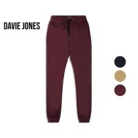 ราคา DAVIE JONES กางเกงจ็อกเกอร์ เอวยางยืด ผ้าคอตตอน Drawstring Cotton Joggers PL0001KH BK MA (7383446330)