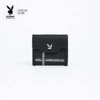 ราคา PLAYBOY กระเป๋าสตางค์ผู้หญิง ลิขสิทธิ์แท้รุ่น ST-WA204PB076-BK ฝาหยักแบบพับสกีนลายเส้น สีดำ (9357065004)