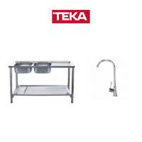 ราคา TEKA อ่างล้างจานตั้งพื้น 2 หลุม 1 ที่พัก รุ่น AP Plus 2B 1D สเตนเลส สี สแตนเลส (4920146044)