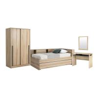 ราคา [กทม. 3-5 วัน ส่ง] Koncept furniture KONCEPTKONCEPT FURNITURE ชุดห้องนอน Log ขนาด 3.5 ฟุต สีโอ๊ค (13642799627)