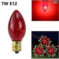 ราคา ราคาส่ง 6 บาท Zeazon หลอดจำปา 7W แดง สำหรับประดับตกแต่ง ไฟคริสมาส ไฟศาลเจ้า C-7ทรงจำปา ขั้ว E12 (784998868)