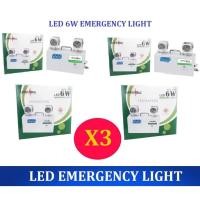 ราคา X3 เเพ็คคู่ สุดคุ้ม !! SuperSave ไฟฉุกเฉิน ไฟสำรอง LED 6W Emergency (1300043819)