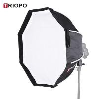 ราคา TRIOPO Softbox เสาแปดเหลี่ยม พร้อมที่จับ ผ้านุ่ม ไฟแฟลชบนกล้อง พับได้ สำหรับ Godox Yongnuo Andoer ขนาด 65 ซม. (2384189035)