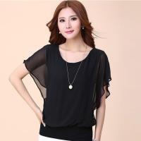 ราคา Xj-เสื้อเชิ้ต ผ้าชีฟอง แขนค้างคาวปลอม สองชิ้น (7058640030)