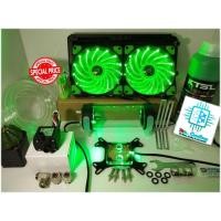 ราคา ชุดน้ำระบบเปิดCPU หม้อน้ำ2ตอน ครบชุด รุ่นNormal Grade / CPU Water Cooling Open Loop Set [สีเขียว] (1456282812)