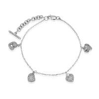 ราคา Jewelry Buffet สร้อยข้อมือ สร้อยข้อมือแฟชั่น สร้อยข้อมือเงินแท้ สร้อยข้อมือหัวใจ เงินแท้ 925 ชุบโรเดียม (5077272680)