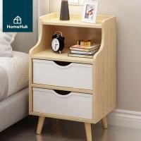 ราคา HomeHuk ตู้ข้างเตียงไม้ โต๊ะข้างเตียงไม้ พร้อมช่องเก็บของและลิ้นชักผ้า โครงไม้ MDF โต๊ะหัวเตียง โต๊ะวางของ โต๊ะวางของข้างเตียง โต๊ะข้างโซฟา โต๊ะข้าง โต๊ะโซฟา โต๊ะวางหัวเตียง MDF Bedside Table with Low