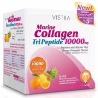 ราคา Vistra Collagen Tripeptide 10000 MG วิสทร้า มารีน คอลลาเจน ชนิดผง บำรุงผิว กลิ่นส้ม สับปะรด 1 กล่อง บรรจุ 10 ซอง 09295 (347607342)