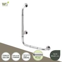 ราคา WS ราวกันลื่น ตัวL สแตนเลส304 ราวจับในห้องน้ำ รุ่นพิมพ์ลาย GB-4327-2-BLR (1016174982)
