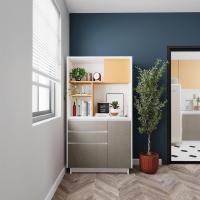 ราคา SB Design Square SB DESIGN SQUARE KUCHE ตู้เก็บของ ตู้สูง Harlow ขนาด 100x40x180 ซม. - สีขาว แบรนด์ KUCHE (17317988467)