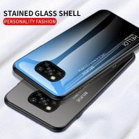 ราคา Xiaomi Poco X3 NFC / Poco X3 Pro / Poco F3 / Poco X3 GT Gradient Color Tempered Glass Case Shockproof Hard Phone Back Cover (7354968745)