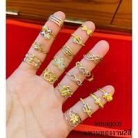 ราคา KMDGold แหวนทองครึ่งสลึง ลายฝังเพชรcz/งานทองคำขาว ทองแท้ขายได้จำนำได้ (3635763968)