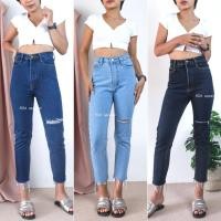 ราคา ทรงบอย ขาดเข่า 3 สี ไซส์ S-6XL กางเกงยีนส์ ผู้หญิง ขายาว ทรงบอยสลิม ขาเข้ารูป ผ้าไม่ยืด ปลายตัด (1311662945)