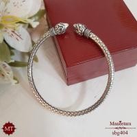 ราคา MT กำไลข้อมือเงินแท้ หัวบัว ลายเกล็ดมังกร งานรมดำ ข้อมือ 16, 17 ซม. Solid 925 Sterling Silver Bangle (sbg404) MT Jewelry มณีธารา (2804659962)