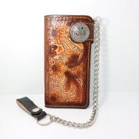 ราคา กระเป๋าหนังวัวแท้ ใบยาวตอกลาย ตอกเครื่อง แถมโซ่เงินคล้องกระเป๋า (1897004823)