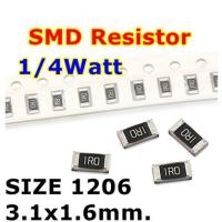 ราคา 1206 0R 0.82R 1R 1.2R 1.3R 1.5R 1.6R 1.8R 2R 2.2R 2.7R 4.7R 5.6R SMD Resistor 3.1x1.6mm. 1/4Watt (2243967835)