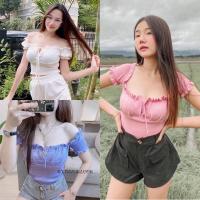 ราคา Spinny House เสื้อปาดไหล่ ไหมพรม โบว์หน้า ผูกโบว์หน้า รูดๆ รุ่น B02 D503A (5552413060)