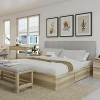 ราคา SB Design Square เตียงนอนลิ้นชัก หัวเบาะ 6 ฟุต รุ่น Timbur สีไม้อ่อน (205x210x103 ซม.) แบรนด์ KONCEPT FURNITURE (17794704611)