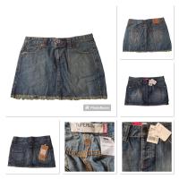 ราคา กระโปรงยีนส์ Levi's เอวต่ำตัดชายกระโปรง สียีนส์อ่อน / Castro กระโปรงยีนส์เอวต่ำพับชายกระโปรงสียีนส์เข้มไซส์ (23870768105)