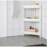 ราคา [IKEAแท้100%] VESKEN เวสเก้น ชั้นวางของเข้ามุม สีขาว (4839020135)