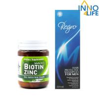 ราคา Biotin Zinc ไบโอทิน ซิงก์ 90 เม็ด / Regro Hair Protective Shampoo for Men รีโกร แชมพูสำหรับผู้ชาย 225 ml. [inno] (12152611127)